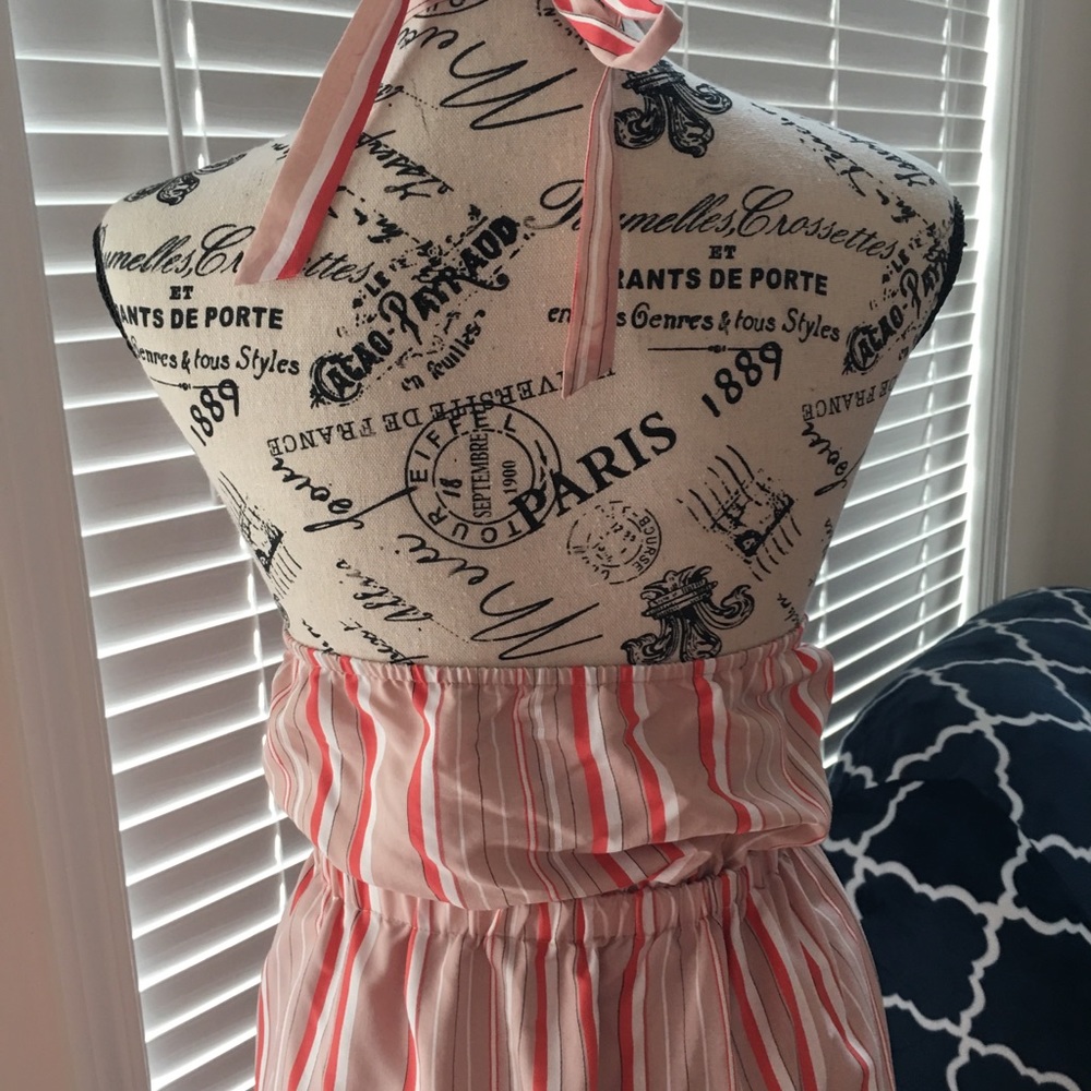 🆕 NWT Kaari Blue Striped Halter Dress - Picture 4 of 8